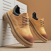 economico Scarpe Casual con Lacci-scarpe da ginnastica casual da uomo in similpelle color cuoio – design alla moda con lacci e suola in gomma resistente, perfette per l'abbigliamento casual e le uscite quotidiane