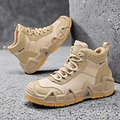 baratos Botas de caminhada-calçados esportivos masculinos bege de cano alto - botas táticas de caminhada duráveis para aventuras ao ar livre
