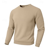 economico Felpe di base-Per uomo Maglia Felpa a nido d'ape Felpa con cappuccio Maglione Nero Bianco Verde militare Cachi Grigio Girocollo Semplice Testurizzato Sport &amp; Outdoor Casuale Quotidiano Streetwear Cool
