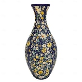 billige Vaser og kurv-3D-puslespillvase, 160-delers buet plastblomstervase lekkasjesikker premium plast kunstneriske mønstre for ekte blomster hjemmekontor gave til innflytningsfest, ideell for blomsteroppsats