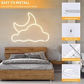 billige Plug Strip Lights-LED neonslyngelys 32,8 fot varm hvit dimbar LED-stripelys DIY fleksibel silikon vanntett neonslyngelys for soverom stue kjøkken innendørs utendørs DC24V (strømadapter inkludert)