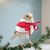 abordables Disfraz para Mascotas-Lindo conjunto navideño para mini mascotas: capa blanca con ribete de piel y mangas a cuadros. &amp;Accesorio de estrella para hámsteres &amp;animales pequeños