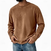 halpa perus t-paidat-Miesten T-paita 100 % puuvillahappopesupaita Pitkähihainen Tiukka pyöreä kaula-aukko Syksy 봄 &amp; Syksy Lippu Yhdysvaltain Yhdysvaltain lippu Lippu / kansallislippu Neuleet Vintage Tyylikäs Crewneck