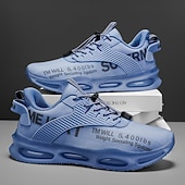 abordables Chaussures de Course pour Hommes-Baskets jaunes de style urbain pour hommes avec semelle à coussin d'air et tige en mesh, chaussures de sport légères et tendance pour la course, la salle de sport et les vêtements décontractés