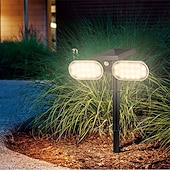 cheap Ground Lights-Solar Lights Outdoor PIR Motion 1 Pack, Solar Floodlight, Stay On or Motion Sensor Mode, Dusk to Dawn Security Light, Landscape Spotlights for Garage Fence Driveway Solar Powered