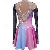 Robe de Patinage Artistique Femme Fille Patinage Robes Rose Dos ouvert Spandex Haute élasticité Entraînement Compétition Tenue de Patinage Fait à la main Cristal / Stras manche longue Patinage sur abordables Robes de Patinage Artistique-Robe de Patinage Artistique Femme Fille Patinage Robes Rose Dos ouvert Spandex Haute élasticité Entraînement Compétition Tenue de Patinage Fait à la main Cristal / Stras manche longue Patinage sur