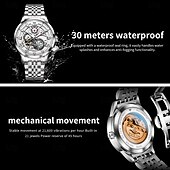 halpa Mekaaniset kellot-OLEVS 7076 Miehen Automaattinen Kello Muodikas Tyhjennetty Mekaaninen Kello Valentine's Day Lahja miehille Vedenkestävä Ruostumattomasta Teräksestä Ranneke Roomalainen Mitta Käsikello