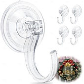 economico Ganci e accessori-4 ganci a ventosa per ghirlande: resistenti, reggono fino a 8,2 kg (18 libbre), ganci grandi da 1,8 pollici, ideali per ghirlande di Halloween e Natale, non richiedono attrezzi, non danneggiano porte