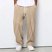 رخيصةأون ساق مستقيم-رجالي بنطال واسع الساق بنطلونات بنطلون مضلع السراويل الفضفاضة السراويل رباط مرونة الخصر سهل مخطط رطوبة فتل متنفس مكتمل الطول رياضة في الهواء الطلق فضفاض مناسب للبس اليومي العطلة موضة أسود وردي بلاشيهغ