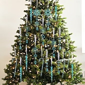 levne Ozdoby-20 ks vánočních křišťálových závěsných ozdob, průhledných akrylových rampouchů a sněhových vloček na vánoční stromeček, vánoční dekorace do domu