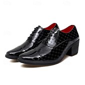 abordables Zapatos Oxford-Zapatos de vestir para hombre de piel sintética roja con detalle de tachuelas: elegantes zapatos de fiesta de Navidad para hombre.