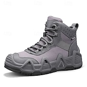 baratos Botas de caminhada-calçados esportivos masculinos bege de cano alto - botas táticas de caminhada duráveis para aventuras ao ar livre