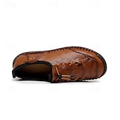 preiswerte Stiefeletten-Braune, handgefertigte Freizeitschuhe für Herren mit weicher Gummisohle und elastischem Kordelzug, bequeme Outdoor-Fahrschuhe für Reisen und den Alltag