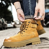 זול מגפי עבודה-מגפי הליכה בצבע חום בהיר לגברים - עמידים ונוחים, מושלמים להרפתקאות חוץ, טיולים רגליים ולבוש יומיומי