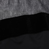 economico Sala da Ballo Standard-abito da ballo da sala con maniche trasparenti per donna - abito a trapezio con maniche lunghe e dettagli in velluto per competizioni, eventi di ballo latino e danza - nero