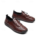 preiswerte Stiefeletten-Braune, handgefertigte Freizeitschuhe für Herren mit weicher Gummisohle und elastischem Kordelzug, bequeme Outdoor-Fahrschuhe für Reisen und den Alltag