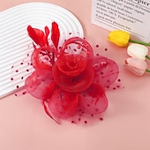 billige Fascinatorer-fascinators Tyll Fedora Bryllup Te Fest Hesteløp cocktail Elegant Årgang Enkel Med Fjær Hodeplagg Hodeplagg