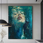 levne Motivy postav-velká abstraktní malba dámy, ženský obličej, originální nástěnné umění, beztvářný portrét, figurativní malba na plátně, zarámovaná nástěnná dekorace ženy