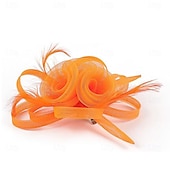 abordables Fascinateurs-Fascinators Tissu Chapeau Fedora Mariage Fête du thé Course de Chevaux Cocktail Élégant ancien Avec Plume Casque Couvre-chef