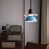 お買い得  ドラムとコーンのデザイン-現代的な北欧風マカロンUFO型アクリル鉄製1灯ペンダントライト寝室用
