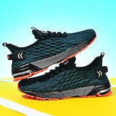 ieftine Adidași casual-Adidași sport albaștri pentru bărbați, din plasă, cu partea superioară respirabilă din tricot și talpă absorbantă de șocuri, pantofi sport ușori pentru sală, antrenament și purtare zilnică