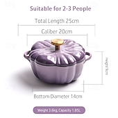 Недорогие Кухонная посуда-кастрюля из тыквы, эмалированная антипригарная тыквенная жаровня с крышкой, форма для запекания из тыквы с крышкой, тыквенная запеканка с осенним и праздничным декором, идеально подходит для