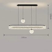 ieftine Candelabre din cristal-Candelabru oval cu LED negru, lumină de tavan inelară modernă suspendată pentru insulă de bucătărie, bar restaurant, corp de iluminat cu pandantiv cu lumină variabilă tricoloră 3000k-6000k