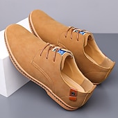 abordables Occasionnel-Homme Basket Chaussures de confort Marche Occasionnel Quotidien Soirée &amp; Fête Daim Chaud À lacets Brun foncé Noir Jaune Été Printemps