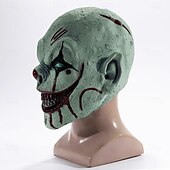 abordables Máscaras-Payaso asesino Payaso malvado Máscara Accesorios de Halloween Horror Disfraz de miedo Víspera de Todos los Santos Adulto Hombre Mujer Víspera de Todos los Santos Carnaval Disfraces fáciles de