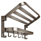cheap Towel Bars-Bath Towel Rack Wall-Mounted No-Drill Shower Curtain Hook Assembly Bathroom Shower Room Vanity Rack