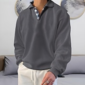 abordables Sweat-shirts basiques-Homme Sweat-shirt Sweat à capuche Pull Sweat à capuche boutonné Noir Blanche Rose Claire Rouge Bleu Revers Uni Patchwork Sport &amp; Loisir Occasionnel Quotidien Streetwear Frais Vêtements de sport