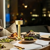 tanie Lampy stołowe-Nowoczesna, minimalistyczna metalowa lampa stołowa do biura, z funkcją oświetlenia, sterowana dotykowo, z możliwością ładowania, z 3-stopniową regulacją jasności, do biura, sypialni, gabinetu, na