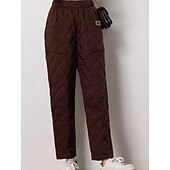 economico Pantaloni a gamba dritta-Per donna Chinos Moda Streetwear Essenziale Lunghezza intera Vita Alta Semplice Tasca Fascia Elastica Comodo Morbido Confortevole Micro-elastico All&#039;aperto Streetwear blu navy Nero Verde Cachi
