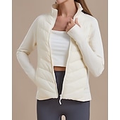 cheap Puffer Jackets-Women's Hiking Jacket Puffer Jacket Thermal Jacket Outdoor Thermal Warm Hiking Outfits Hiking Clothes Winter Autumn / Fall Top Camping / Hiking / Caving Winter Sports Running Solid Color Black White