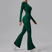 abordables Conjuntos y Monos-Mujer Mono de Fitness Mono de una pieza Cerrar Color sólido Body Primavera Otoño Negro Blanco Gimnasio Rutina de ejercicio Corriendo Control de barriga Manga Larga Deporte Ropa de Deporte Ajuste