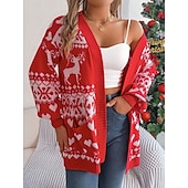 Naisten Neulos Neule Vapaa-aika Pehmeä Joulu poro lumihiutaleet Joustin Avoin etuosa Kudottu Pitkähihainen Tavalliset topit Neuloa ulko- Päivittäin Viikonloppu Valkoinen Rubiini Syksy Talvi halpa Jouluiset neuleet-Naisten Neulos Neule Vapaa-aika Pehmeä Joulu poro lumihiutaleet Joustin Avoin etuosa Kudottu Pitkähihainen Tavalliset topit Neuloa ulko- Päivittäin Viikonloppu Valkoinen Rubiini Syksy Talvi