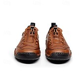preiswerte Stiefeletten-Braune, handgefertigte Freizeitschuhe für Herren mit weicher Gummisohle und elastischem Kordelzug, bequeme Outdoor-Fahrschuhe für Reisen und den Alltag