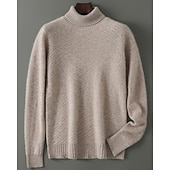 preiswerte Wollpullover für Herren-Hochwertiger Herren-Rollkragenpullover aus reiner Wolle und Kaschmir, klassischer Strickpullover, weich, warm und atmungsaktiv