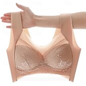 tanie Biustonosze sportowe i kamizelki-Damskie Biustonosz do jogi Stanik sportowy Bielizna Niskie wsparcie Oddychający Bezprzewodowy Wyściełany Jednolity/zwykły kolor Sport Odzież sportowa Czarny Rumiany róż Siłownia Trening Bieganie