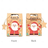 Недорогие Подарочные коробки и упаковочная бумага-24 коробки для рождественских угощений, конфеты, пряничный домик, мини-коробка для рождественской вечеринки, небольшой картонный подарочный контейнер для рождественских угощений, печенья, сладостей,