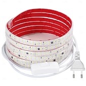 お買い得  プラグストリップライト-LED防水IP65ライトストリップ、16.4～328フィート、強力な粘着剤付きLEDライトストリップ、単列120LED、二列240LED、オン/オフスイッチ付きプラグワイヤー、屋内寝室キャビネット下装飾用