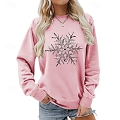 halpa Huppari &amp; Collegepaita-joulu Naisten Pusero Vapaa-ajan topit Pitkähihainen Topit Urheilu- ja treenivaatteet Kuvitettu Puuvilla Pehmeä Juhla Loma Urheiluasut Urheiluvaatteet Musta Valkoinen Keltainen