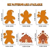 levne Event &amp; Party Supplies-Sada 24 vánočních samolepek s perníkem, Santou a elfy &amp;sob - zářivé DIY vánoční ozdoby na stromeček, přání &amp;dárková dekorace, opakovaně použitelné lesklé ozdoby na jedno použití pro dětské tvoření