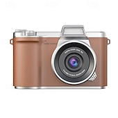 お買い得  アクションカメラ-1080P HDポータブルCCDカメラ 4Kレンズ フリップスクリーン USB充電式リチウムポリマーバッテリー 初心者向け旅行Vlogging 完璧なバレンタインデーギフト 初心者カメラ