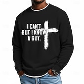 preiswerte Lustige Sweatshirts-Herren Jesus Glaube Pullover Mode Täglich Lässig Langarm Rundhalsausschnitt Heim Streetwear Sport im Freien Blau Hellblau Schwarz Gelb Rote Rundhalsausschnitt 3D Ganzjahres Designer S M L XL XXL XXXL