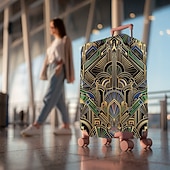 baratos Desgaste em casa e chinelos em casa-Capa protetora elástica para mala de viagem com estampa artística.