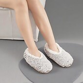 billige Hjem Tøfler-damesokker med fuzzy stjernemønster på gulvet, tykke bomulls-plysj-tøffelsokker for vinterhjemmet eller søvn, varme, koselige sklisikre innesokker