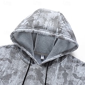 ieftine Hanorac din lână-Bărbați Hanorac cu Glugă Hanorac cu glugă Hanorac din lână Hanorac cu glugă camouflage Negru Alb Verde Militar Kaki Gri Capișon Simplu Culoare Camuflaj Peteci Bloc de Culoare Sporturi &amp; Exterior