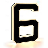 olcso Dekoratív fények-megvilágított házszámok kültérre, vízálló megvilágított címtábla, 12 V-os modern LED-es háttérvilágítású házszám otthonra, garázsba, üzletbe