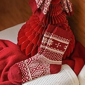 Недорогие Носки-Women's Crew Socks Thick Winter Warm Socks Christmas Outdoor Holiday Plaid Polyester Basic Classic Casual Elastic Warm 1 Pair